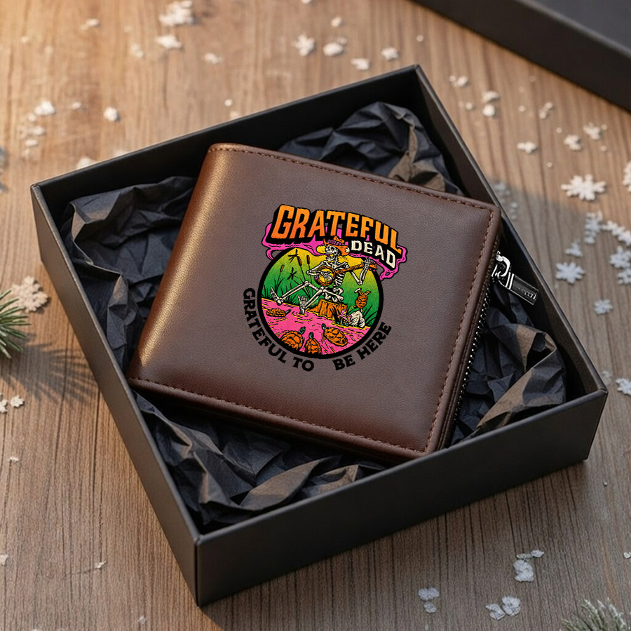 LIMITED EDITION - NEW CUSTOMIZED GRATEFUL DEAD LEATHER WALLET