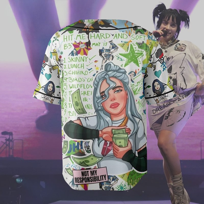 LIMITED EDITION - NEW CUSTOMIZED BILLIE EILISH BASEBALL JERSEY