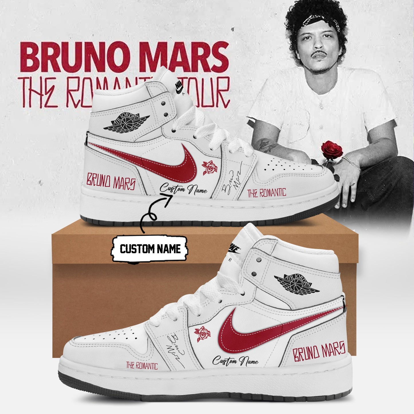 LIMITED EDITION - NEW CUSTOMIZED BRUNO MARS AIR JORDAN SHOES