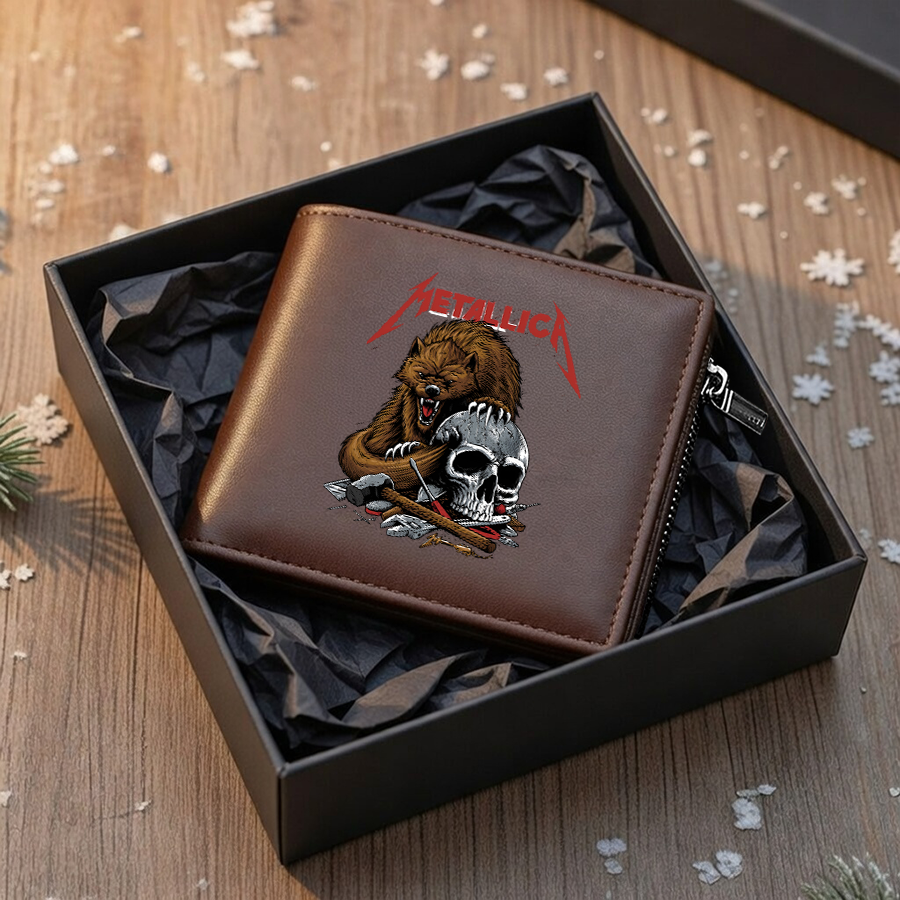 LIMITED EDITION - NEW CUSTOMIZED METALLICA LEATHER WALLET