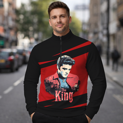 LIMITED EDITION - NEW CUSTOMIZED ELVIS PRESLEY SWEATER QUATER ZIP