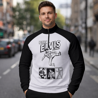 LIMITED EDITION - NEW CUSTOMIZED ELVIS PRESLEY SWEATER QUATER ZIP