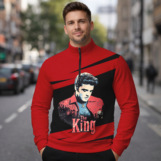 LIMITED EDITION - NEW CUSTOMIZED ELVIS PRESLEY SWEATER QUATER ZIP