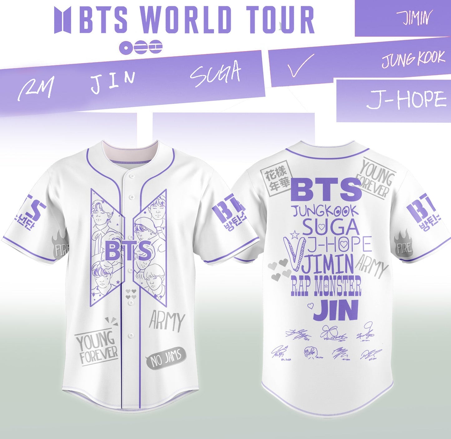 LIMITED EDITION - BTS COMEBACK WORLD TOUR BASEBALL JERSEY