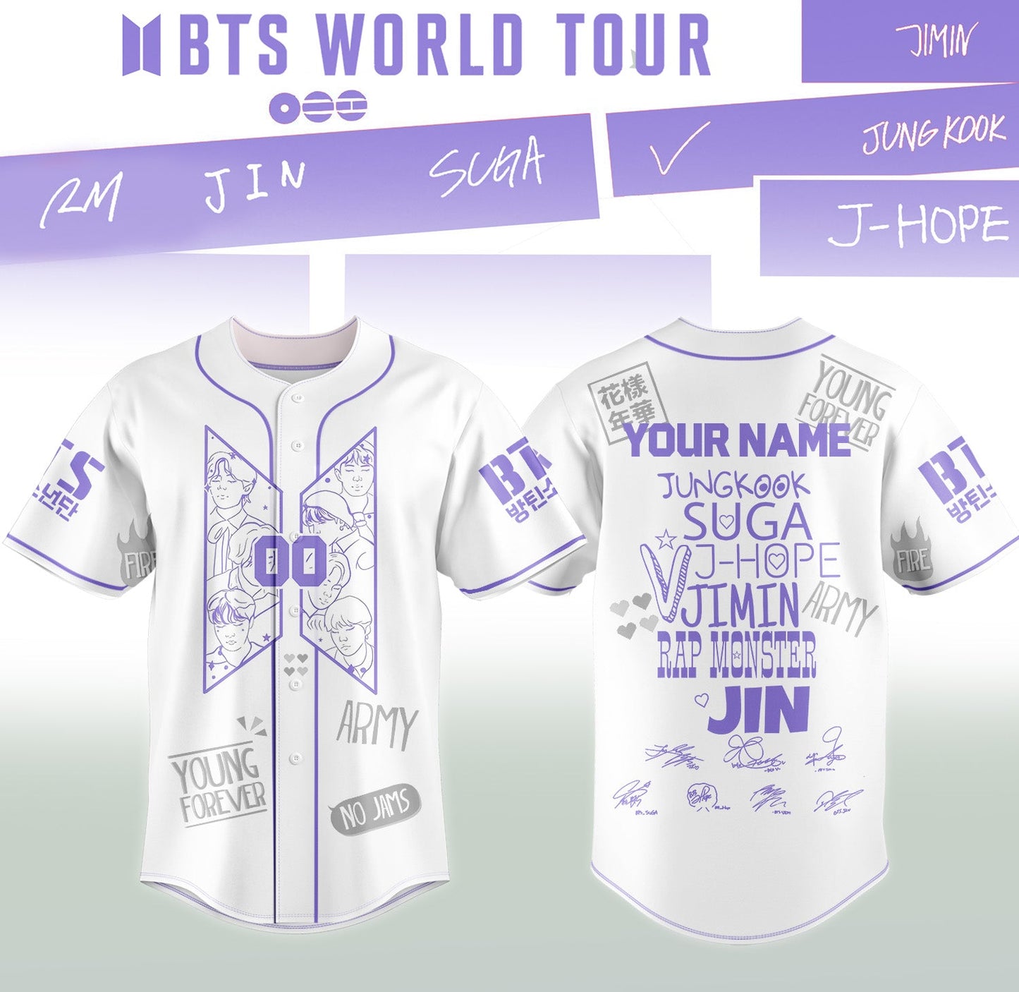 LIMITED EDITION - BTS COMEBACK WORLD TOUR BASEBALL JERSEY