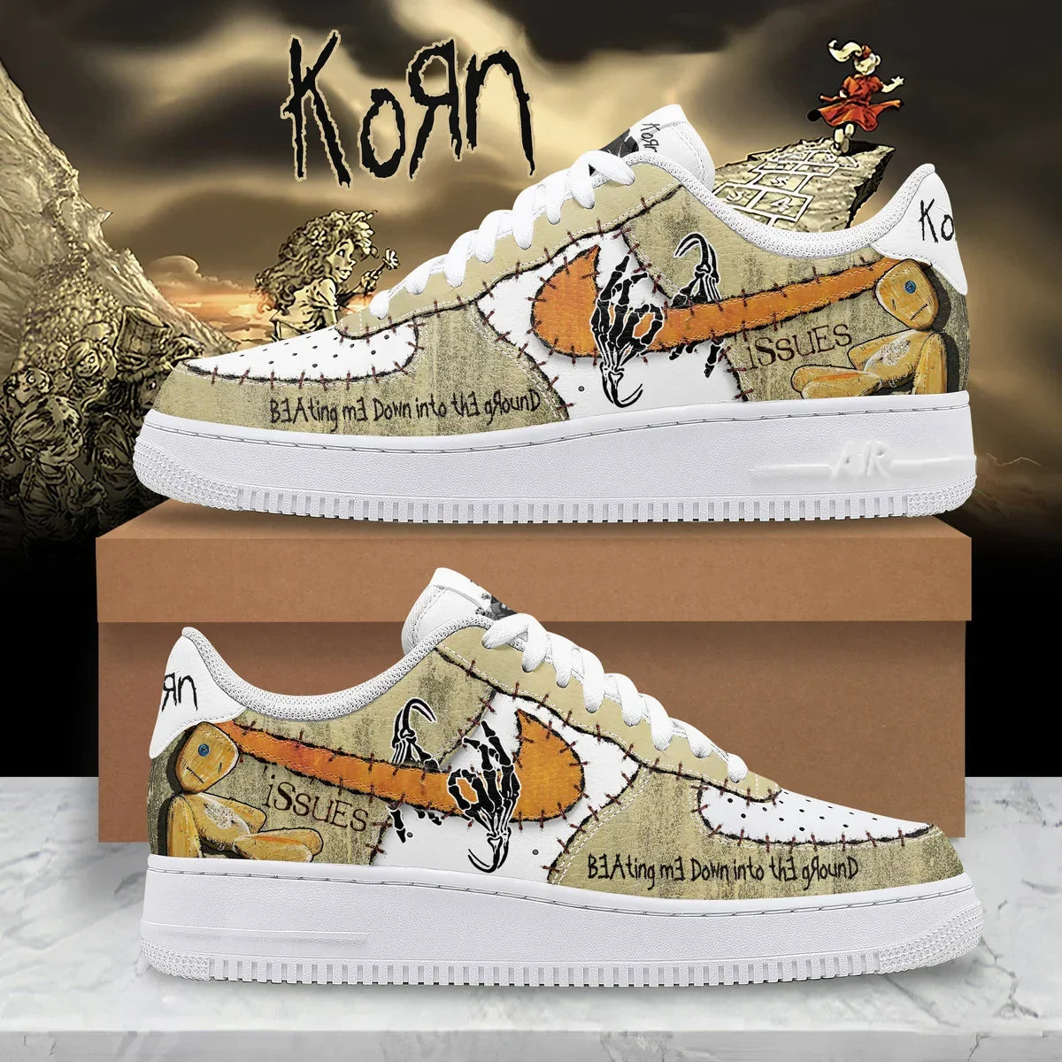 LIMITED EDITION - NEW CUSTOMIZED KORN AF1 SHOES