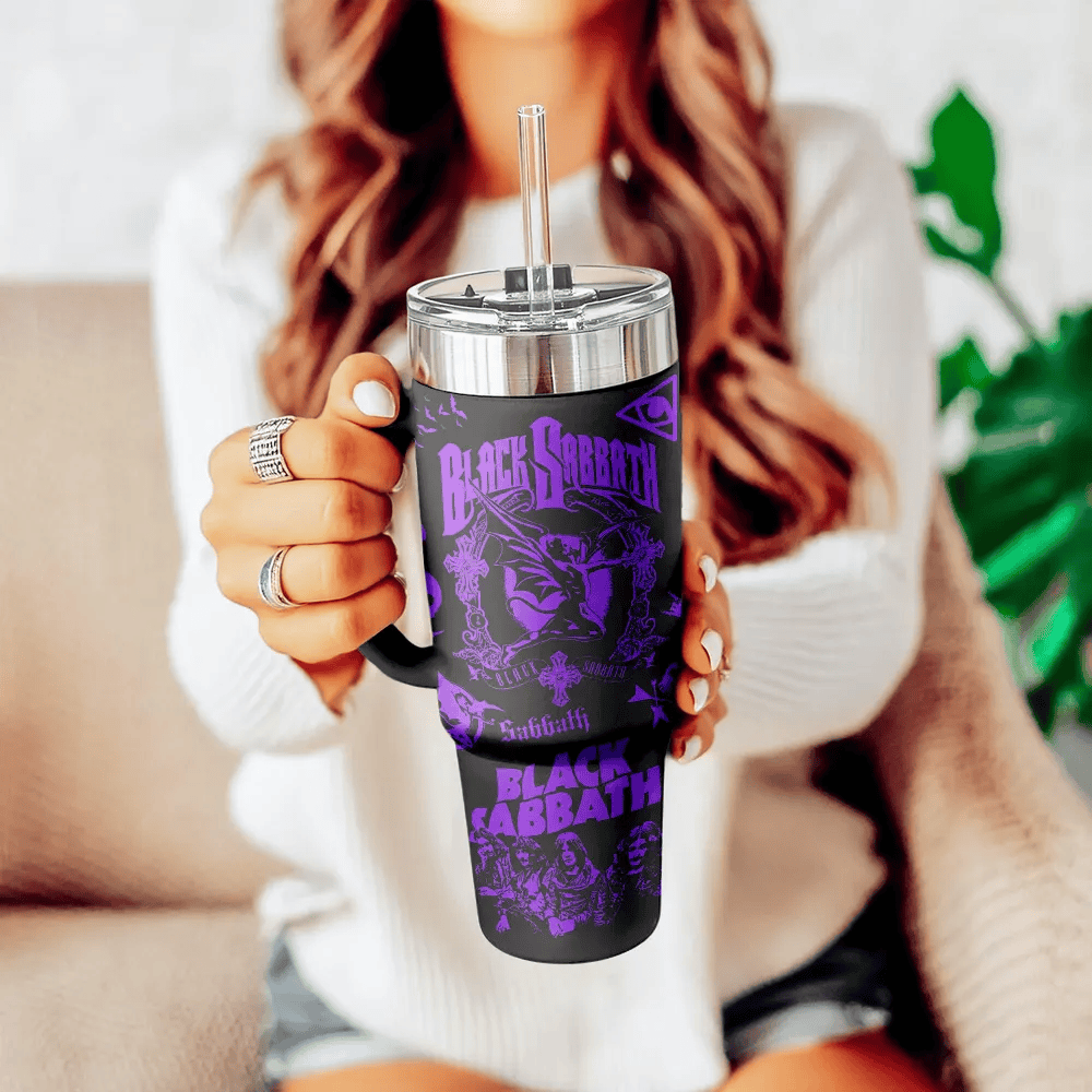LIMITED EDITION - NEW CUSTOMIZED BLACK SABBATH 40 OZ TUMBLER PERFECT GIFT FOR FAN