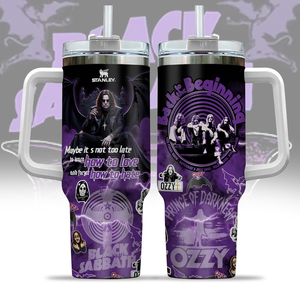 LIMITED EDITION - NEW CUSTOMIZED BLACK SABBATH  X OZZY OSBOURNE 40 OZ TUMBLER