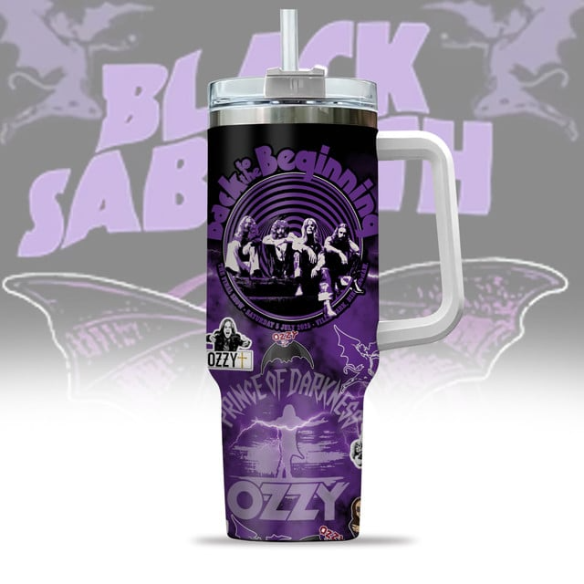 LIMITED EDITION - NEW CUSTOMIZED BLACK SABBATH  X OZZY OSBOURNE 40 OZ TUMBLER