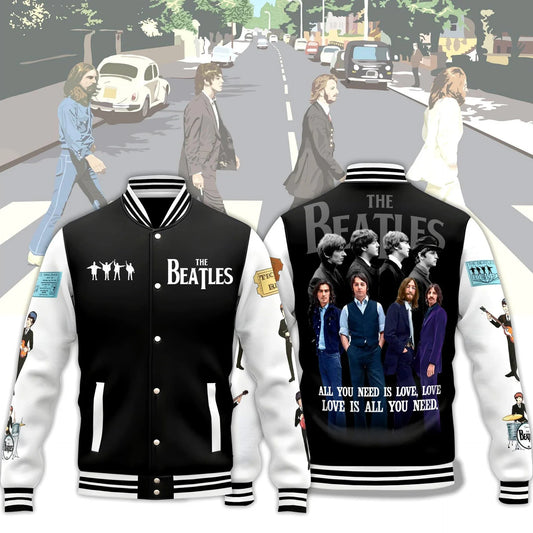 LIMITED EDITION - NEW CUSTOMIZED THE BEATLES SATIN VARSITY & BASEBALL JACKET