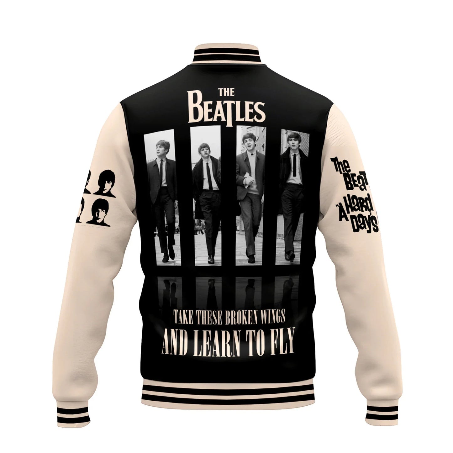 LIMITED EDITION - NEW CUSTOMIZED THE BEATLES SATIN VARSITY & BASEBALL JACKET