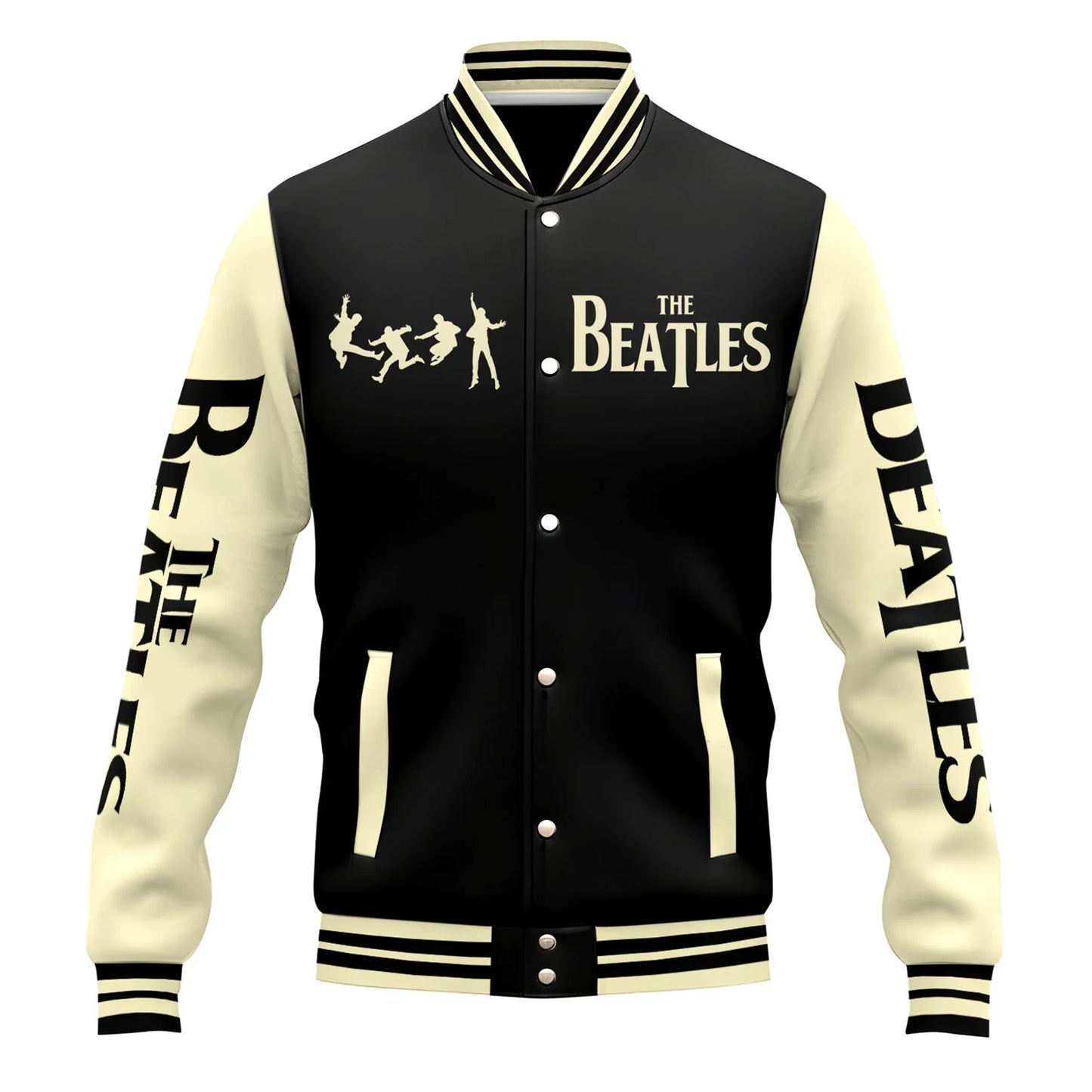 LIMITED EDITION - NEW CUSTOMIZED THE BEATLES SATIN VARSITY & BASEBALL JACKET