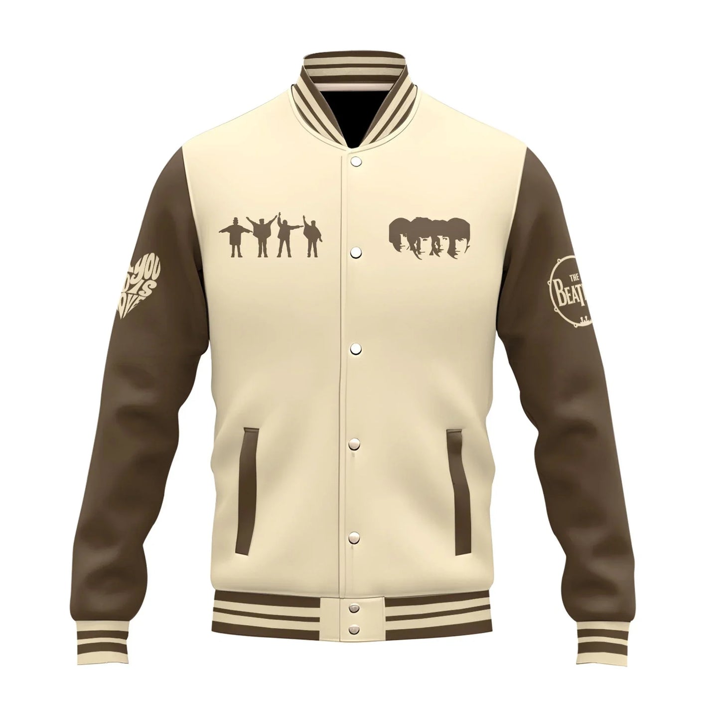 LIMITED EDITION - NEW CUSTOMIZED THE BEATLES SATIN VARSITY & BASEBALL JACKET