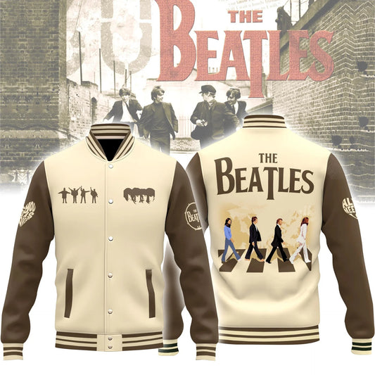 LIMITED EDITION - NEW CUSTOMIZED THE BEATLES SATIN VARSITY & BASEBALL JACKET