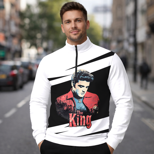 LIMITED EDITION - NEW CUSTOMIZED ELVIS PRESLEY SWEATER QUATER ZIP