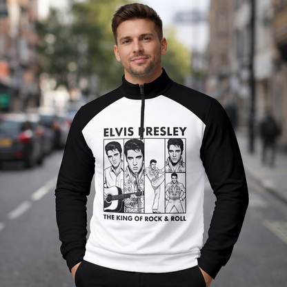 LIMITED EDITION - NEW CUSTOMIZED ELVIS PRESLEY SWEATER QUATER ZIP