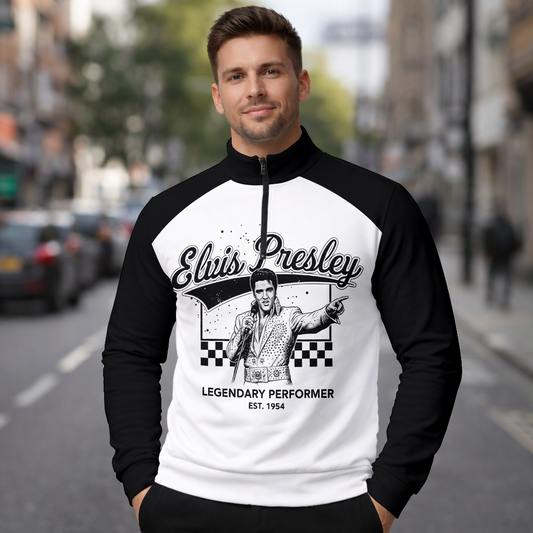 LIMITED EDITION - NEW CUSTOMIZED ELVIS PRESLEY SWEATER QUATER ZIP