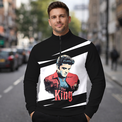 LIMITED EDITION - NEW CUSTOMIZED ELVIS PRESLEY SWEATER QUATER ZIP