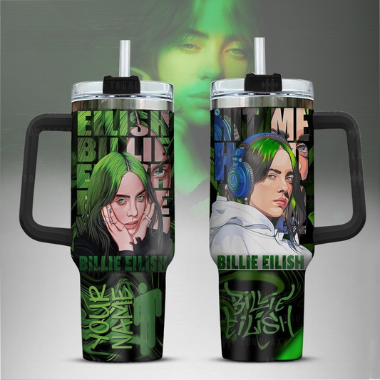 LIMITED EDITION - NEW CUSTOMIZED BILLIE EILISH TUMBLER CUP