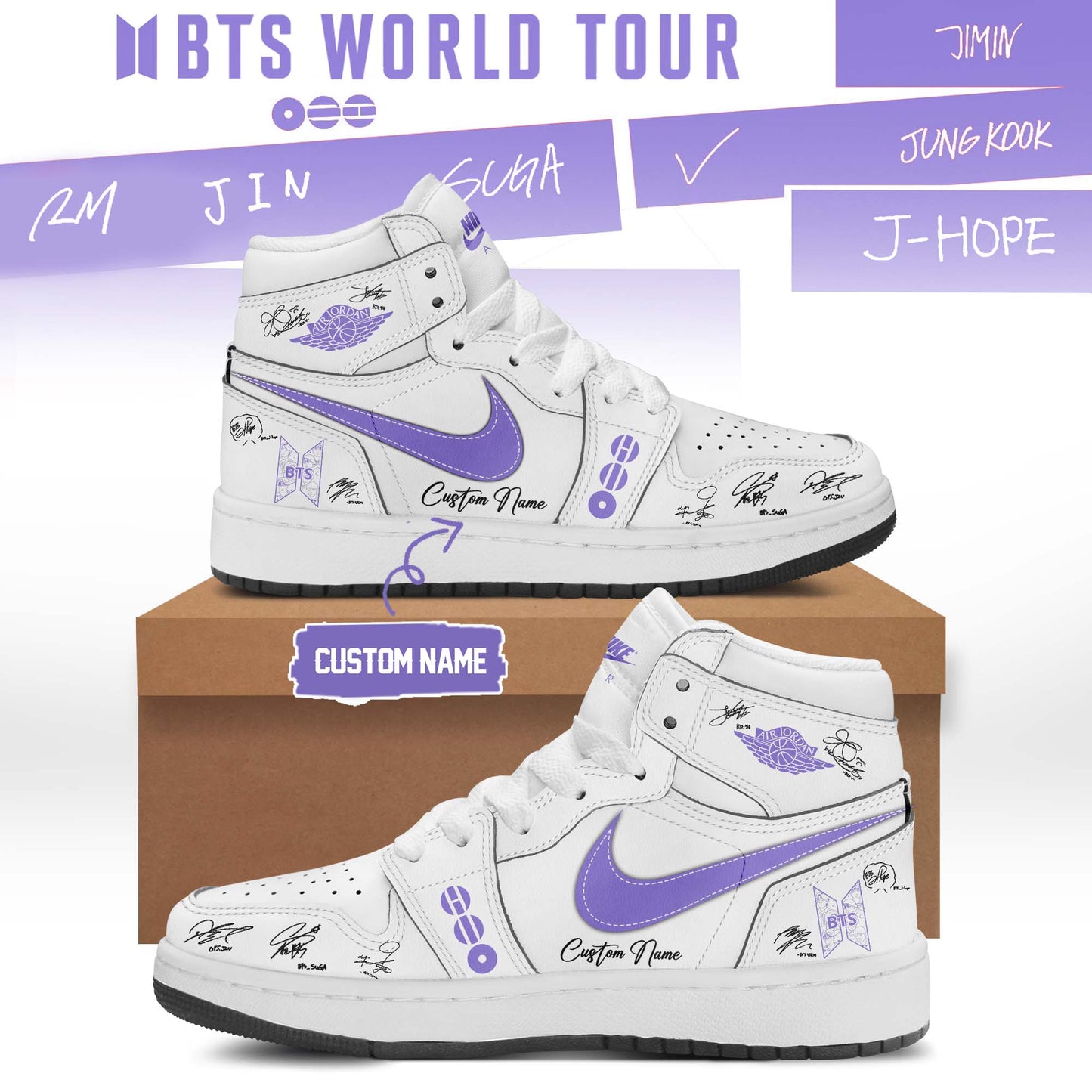 LIMITED EDITION - BTS COMEBACK WORLD TOUR AIR JORDAN SHOES