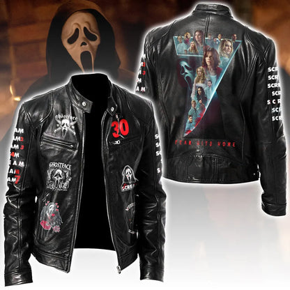 LIMITED EDITION - NEW CUSTOMIZED SCRE MOTORCYCLE LEATHER JACKET