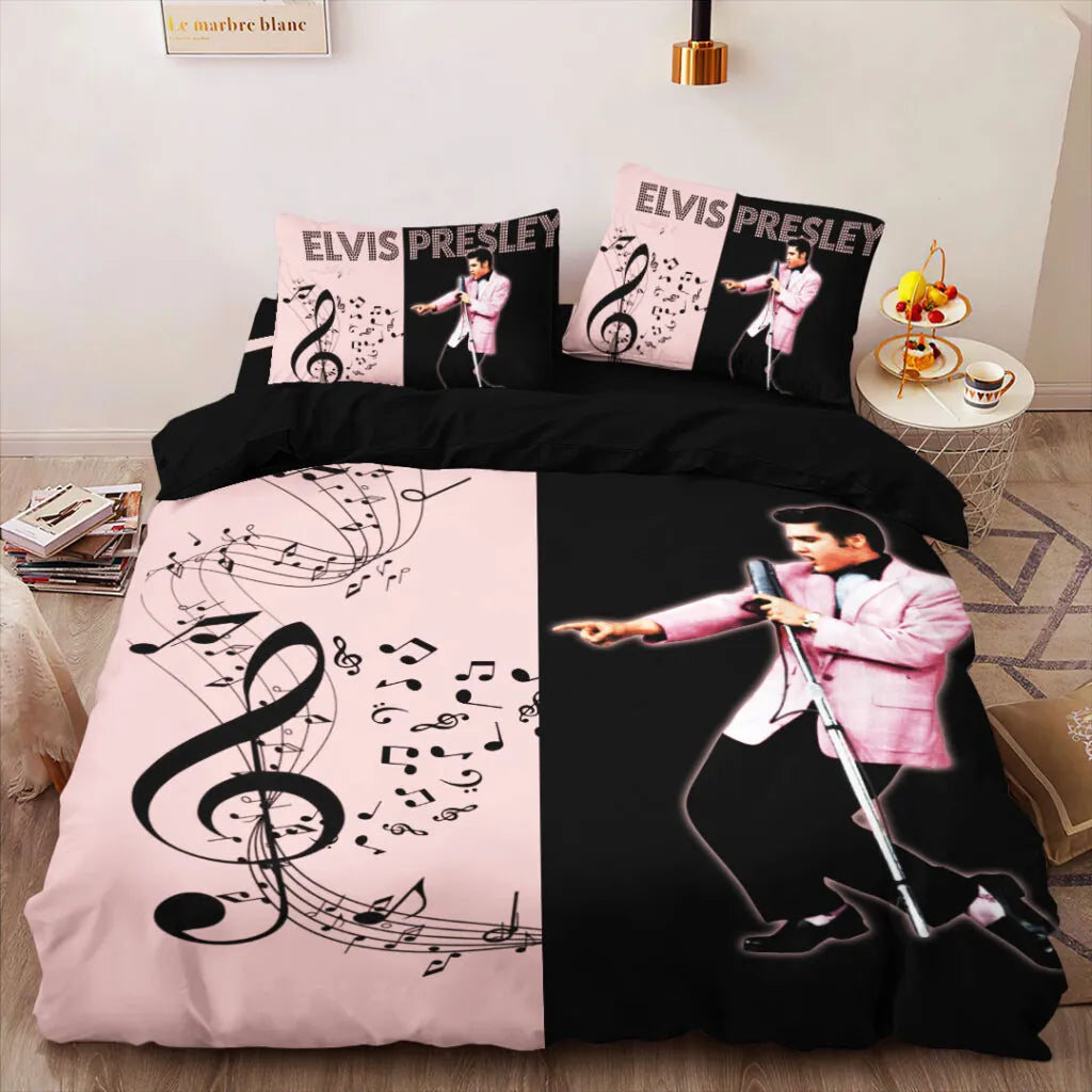 LIMITED EDITION - NEW CUSTOMIZED ELVIS PRESLEY 3-PIECE DUVET BEDDING SET