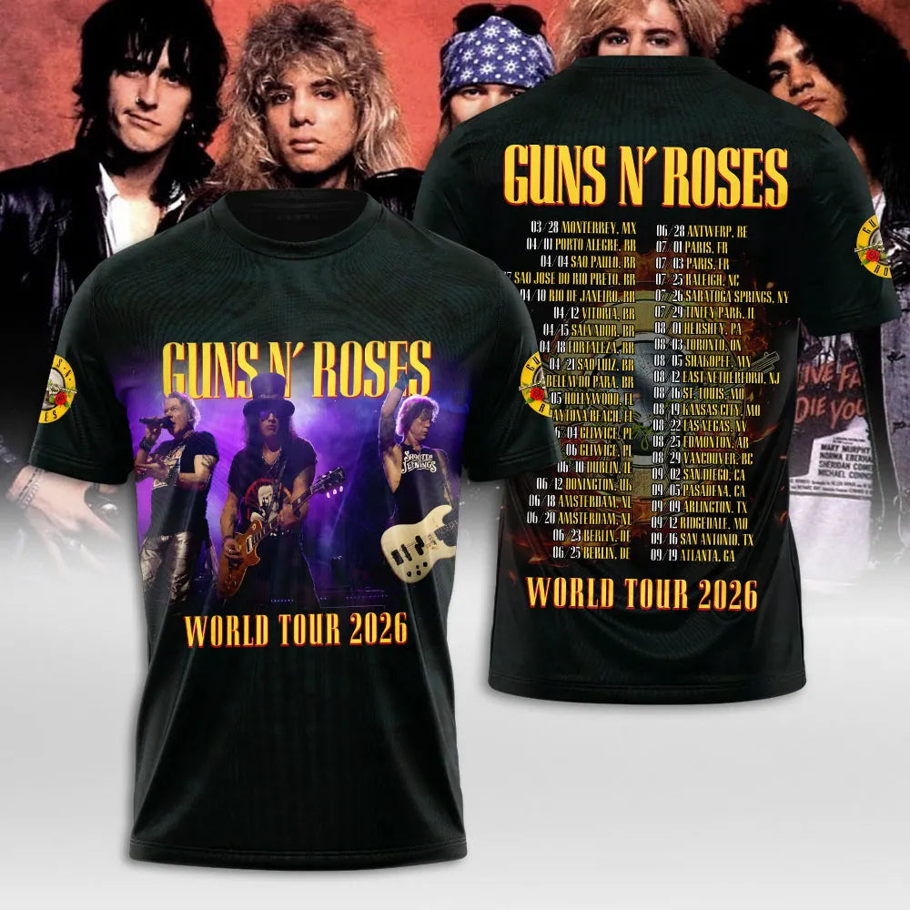 LIMITED EDITION - NEW CUSTOMIZED GUNS N’ ROSES T-SHIRT, HOODIE, ZIP HOODIE