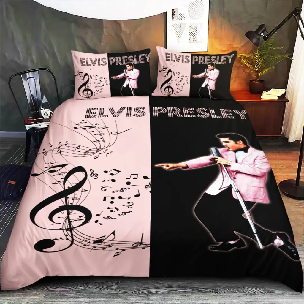 LIMITED EDITION - NEW CUSTOMIZED ELVIS PRESLEY 3-PIECE DUVET BEDDING SET