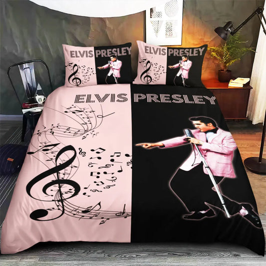 LIMITED EDITION - NEW CUSTOMIZED ELVIS PRESLEY 3-PIECE DUVET BEDDING SET
