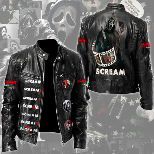 LIMITED EDITION - NEW CUSTOMIZED SCRE MOTORCYCLE LEATHER JACKET