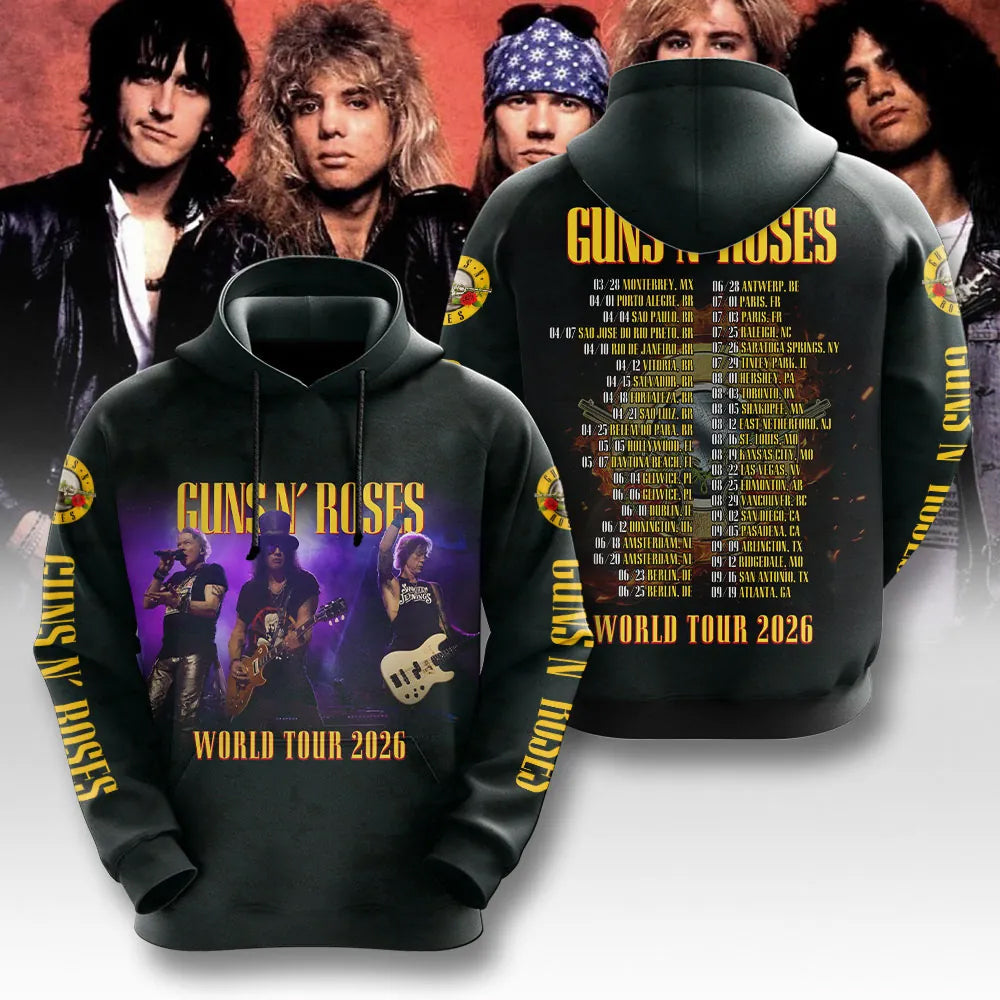 LIMITED EDITION - NEW CUSTOMIZED GUNS N’ ROSES T-SHIRT, HOODIE, ZIP HOODIE