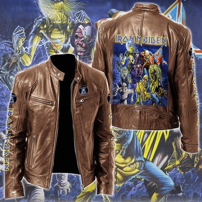 LIMITED EDITION - NEW CUSTOMIZED IRON MAIDEN MOTORCYCLE LEATHER JACKET
