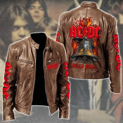 LIMITED EDITION - NEW CUSTOMIZED AC/DC MOTORCYCLE LEATHER JACKET