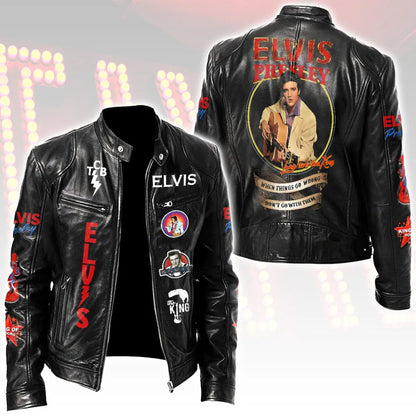 LIMITED EDITION - NEW CUSTOMIZED ELVIS PRESLEY MOTORCYCLE LEATHER JACKET