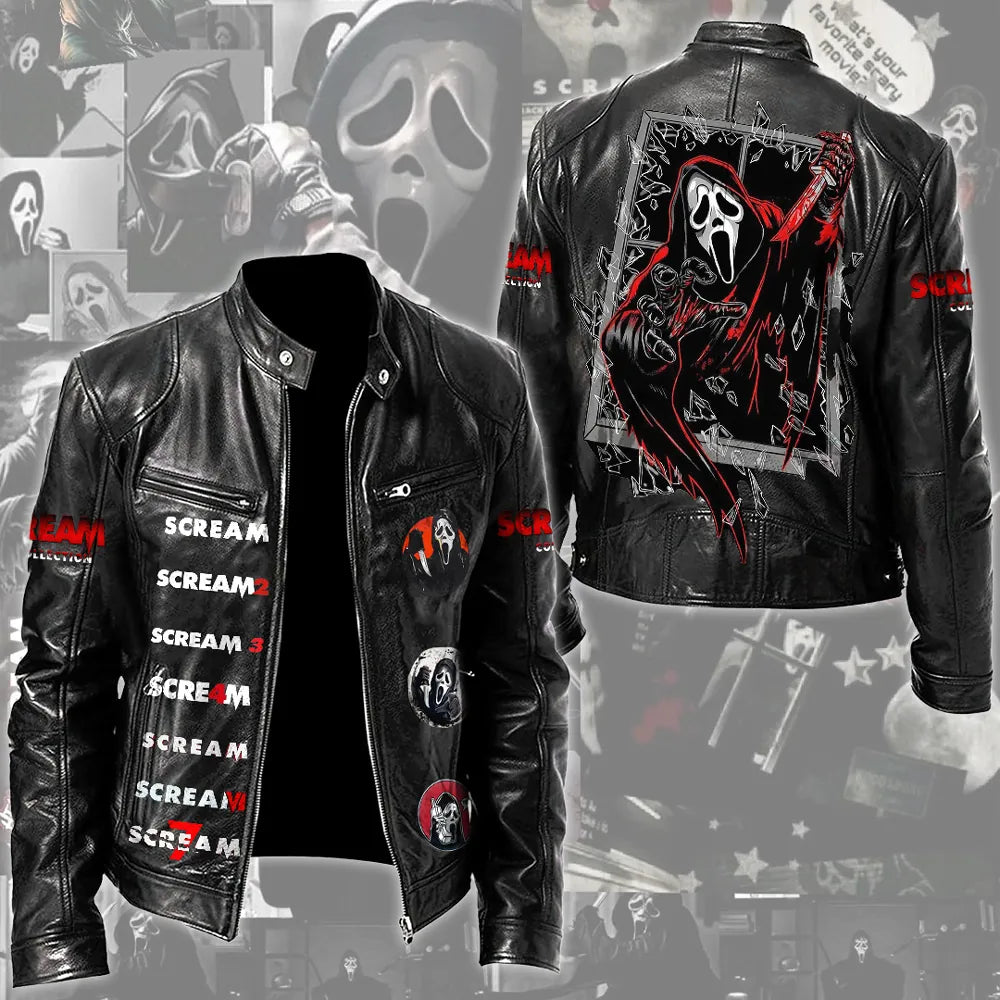 LIMITED EDITION - NEW CUSTOMIZED SCRE MOTORCYCLE LEATHER JACKET