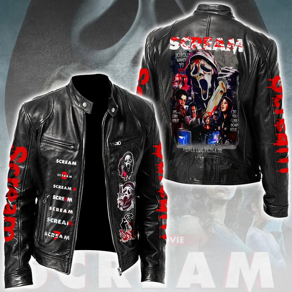 LIMITED EDITION - NEW CUSTOMIZED SCRE MOTORCYCLE LEATHER JACKET