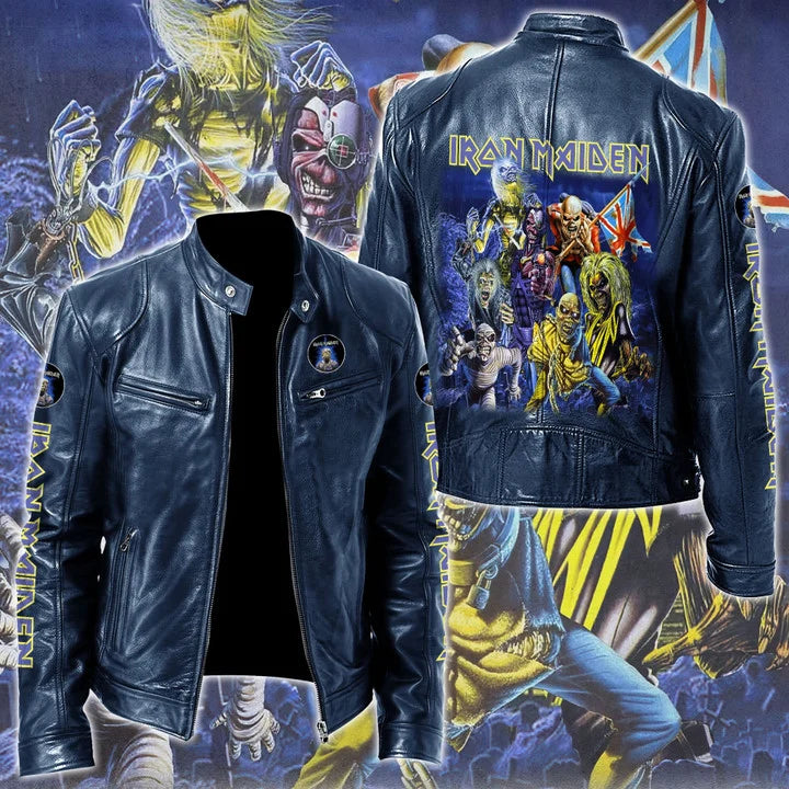 LIMITED EDITION - NEW CUSTOMIZED IRON MAIDEN MOTORCYCLE LEATHER JACKET