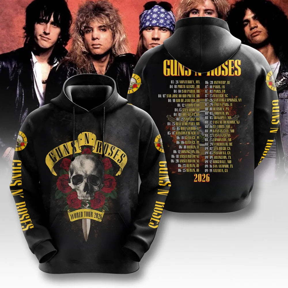 LIMITED EDITION - NEW CUSTOMIZED GUNS N’ ROSES T-SHIRT, HOODIE, ZIP HOODIE