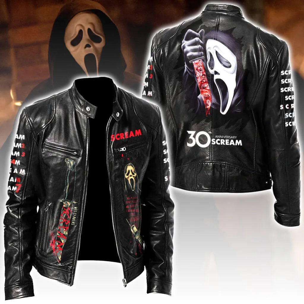 LIMITED EDITION - NEW CUSTOMIZED SCRE MOTORCYCLE LEATHER JACKET