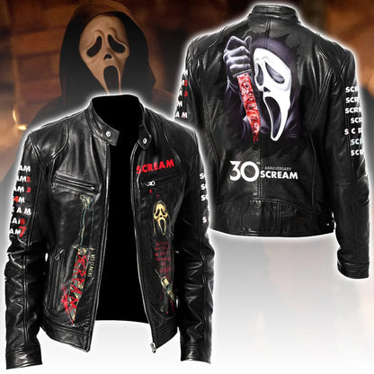 LIMITED EDITION - NEW CUSTOMIZED SCRE MOTORCYCLE LEATHER JACKET