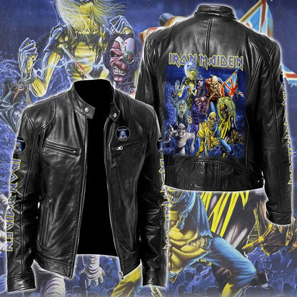 LIMITED EDITION - NEW CUSTOMIZED IRON MAIDEN MOTORCYCLE LEATHER JACKET