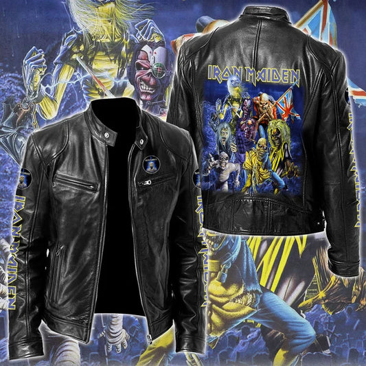 LIMITED EDITION - NEW CUSTOMIZED IRON MAIDEN MOTORCYCLE LEATHER JACKET