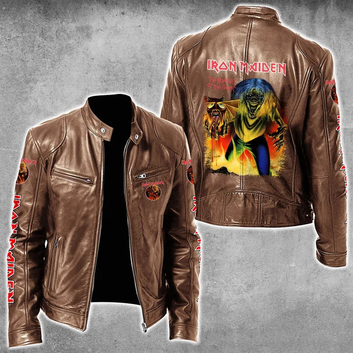 LIMITED EDITION - NEW CUSTOMIZED IRON MAIDEN MOTORCYCLE LEATHER JACKET