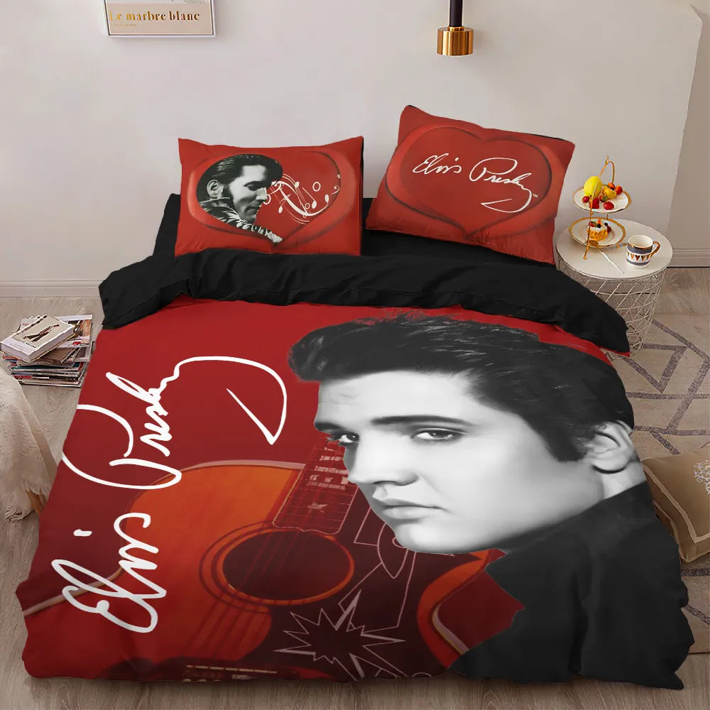 LIMITED EDITION - NEW CUSTOMIZED ELVIS PRESLEY 3-PIECE DUVET BEDDING SET