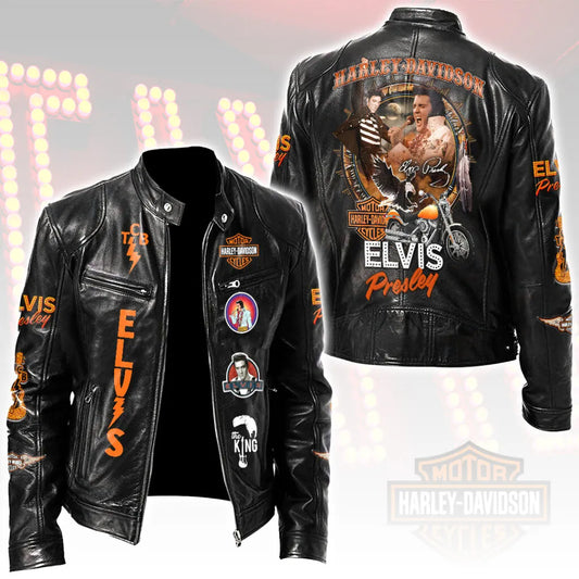 LIMITED EDITION - NEW CUSTOMIZED ELVIS PRESLEY MOTORCYCLE LEATHER JACKET