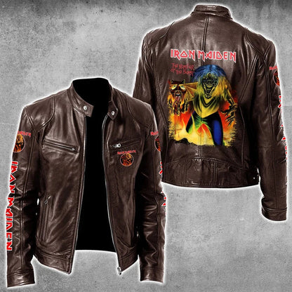 LIMITED EDITION - NEW CUSTOMIZED IRON MAIDEN MOTORCYCLE LEATHER JACKET