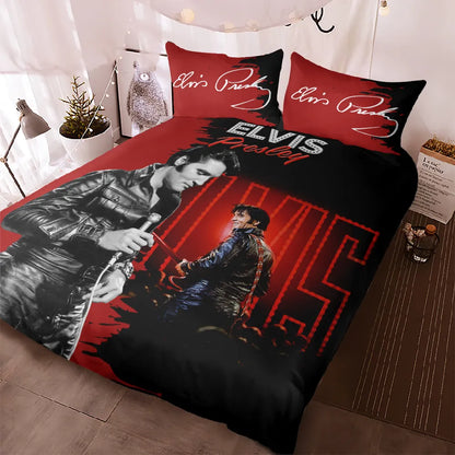LIMITED EDITION - NEW CUSTOMIZED ELVIS PRESLEY 3-PIECE DUVET BEDDING SET