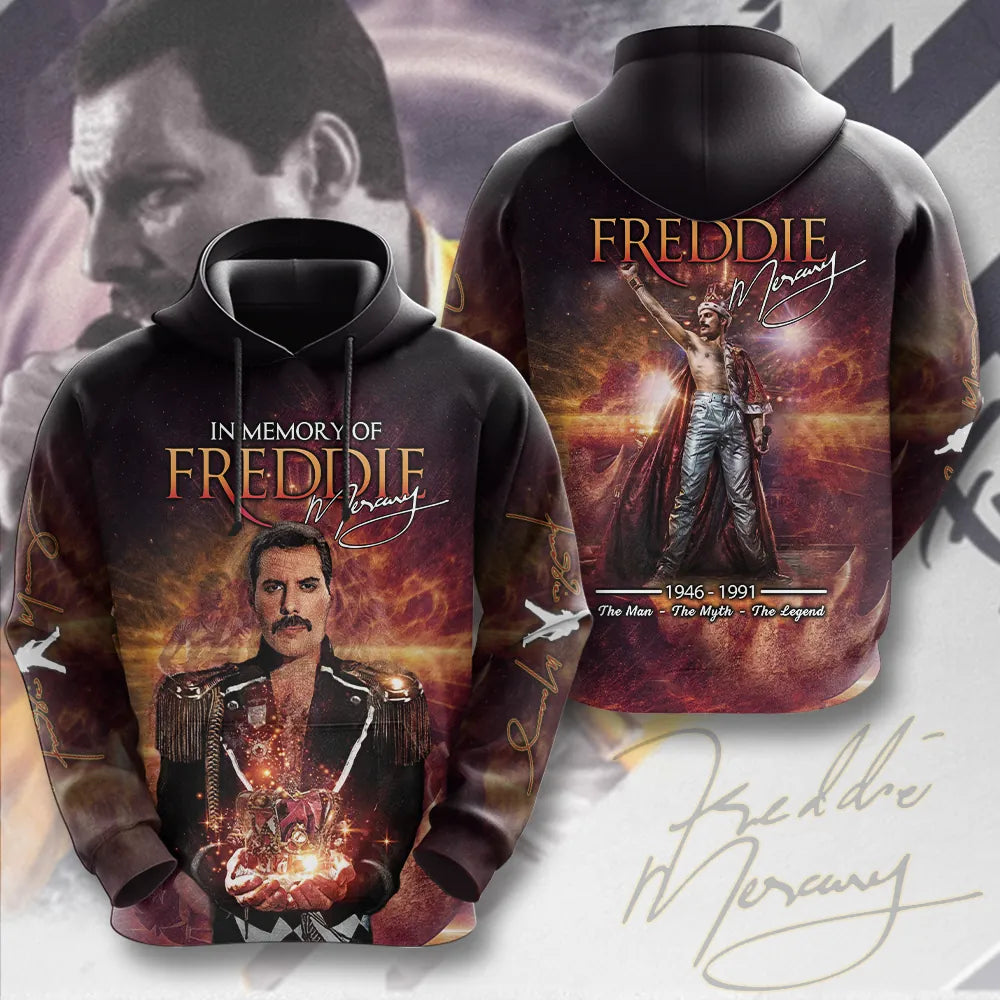 LIMITED EDITION - NEW CUSTOMIZED FREDDIE MERCURY T-SHIRT, HOODIE, ZIP HOODIE