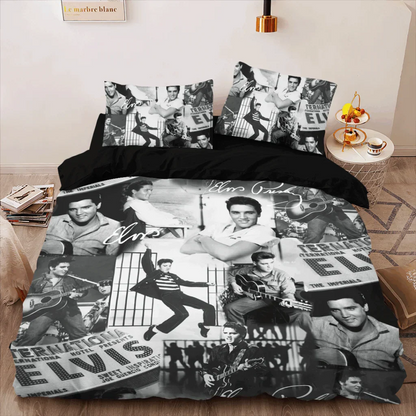 LIMITED EDITION - NEW CUSTOMIZED ELVIS PRESLEY 3-PIECE DUVET BEDDING SET