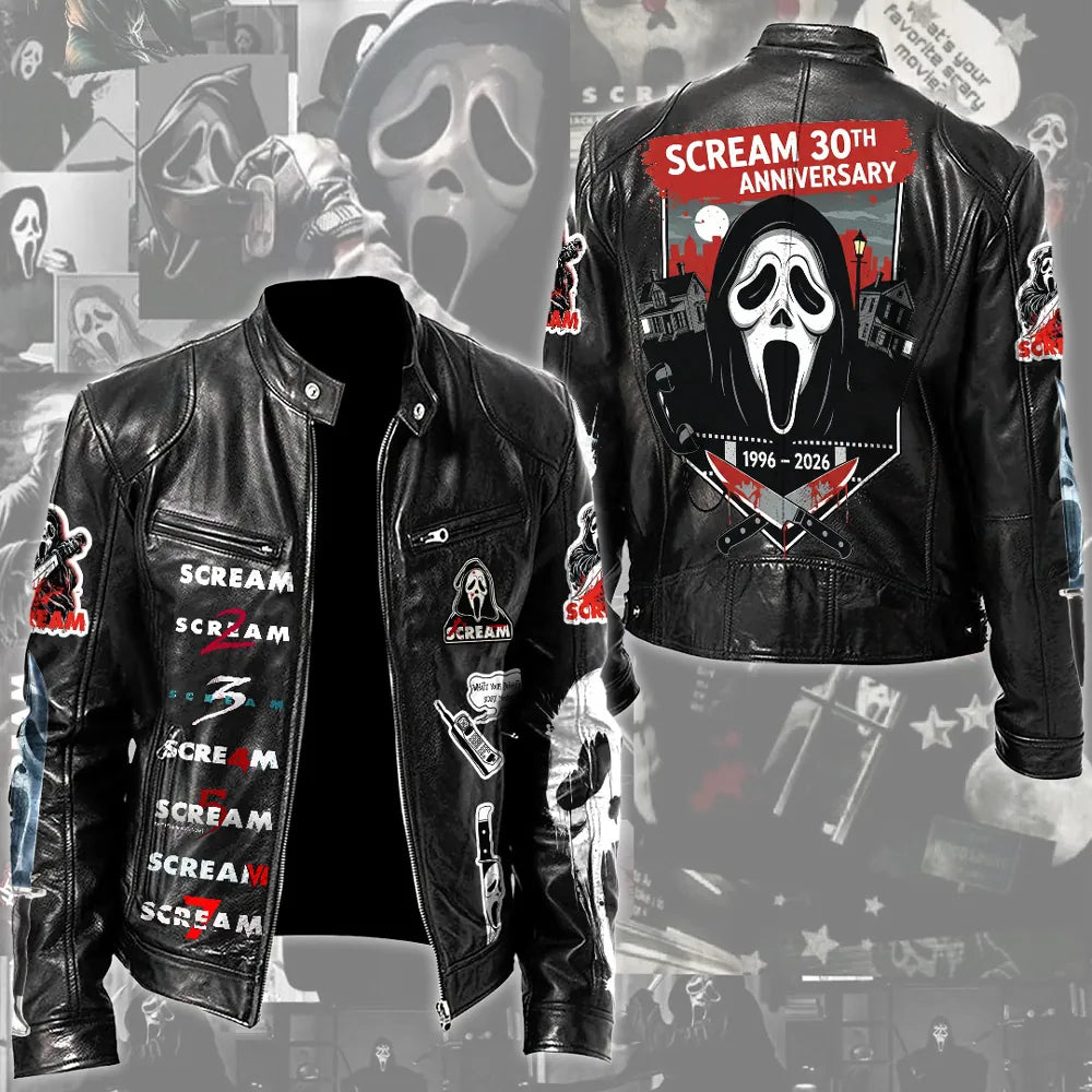 LIMITED EDITION - NEW CUSTOMIZED SCRE MOTORCYCLE LEATHER JACKET